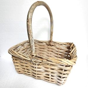 Woven Rectangular Basket with Handle